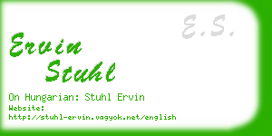 ervin stuhl business card